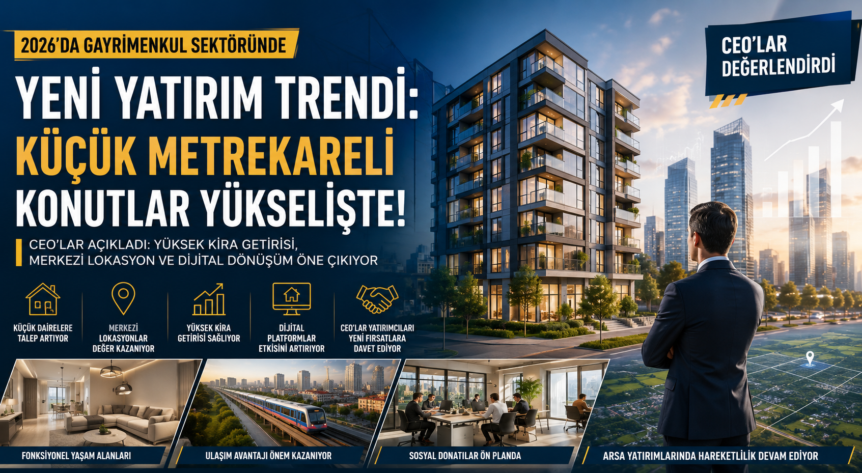 2026 GAYRİMENKUL SEKTÖRÜNDE YENİ YATIRIM TRENDİ: CEO’LAR KÜÇÜK METREKARELİ KONUTLARA DİKKAT ÇEKİYOR